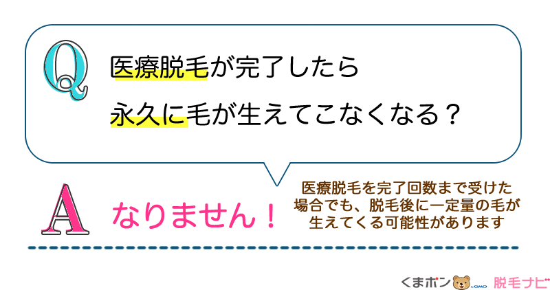 医療の永久脱毛は「永久に毛が生えない」という意味ではない