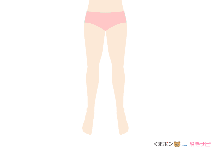 Vライン脱毛施術中の格好